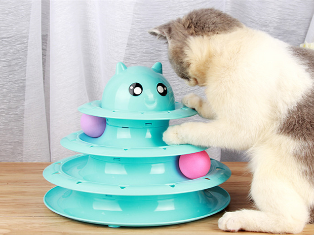 Cat toy cat turntable ball three-layer cat tower