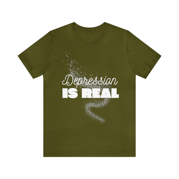 "Depression Is Real" Inspirational Quote T-Shirt For Men & Women