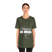 "Depression Is Real" Inspirational Quote T-Shirt For Men & Women