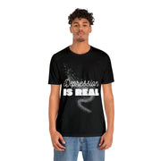 "Depression Is Real" Inspirational Quote T-Shirt For Men & Women