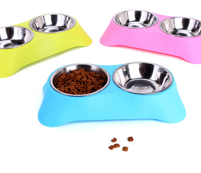 Sunscreen silicone pet double bowl Environmentally friendly non-toxic silicone non-slip food dog bowl