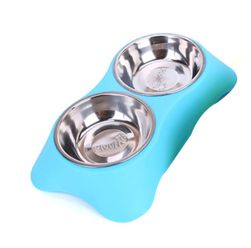 Sunscreen silicone pet double bowl Environmentally friendly non-toxic silicone non-slip food dog bowl