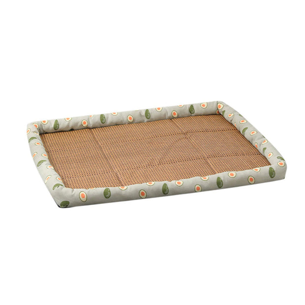 Anti-Scratch Non-Slip Washable Mattress Summer Rattan Pet Cooling Mat_2