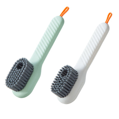 Pack of 2 Long Handled Soft Bristled Liquid Soap Shoe Cleaning Brush_0